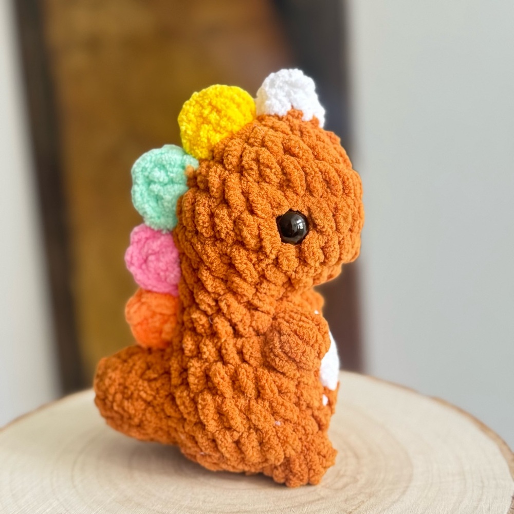 Handmade Crochet Baby Dinosaur Kawaii Plushie Mini Dino Gift - Picture 4 of 10
